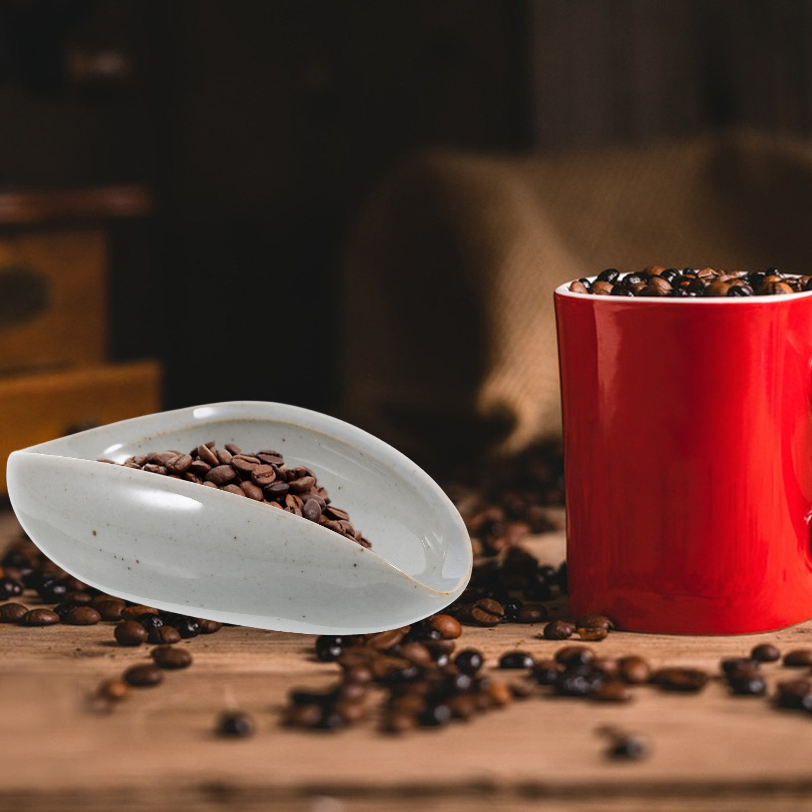 Coffee Tea And Leaf - セラミック製コーヒー豆計量トレイ 多機能計量カップ エスプレッソ豆、コーヒー粉、茶葉用 精密計測 キッチン用