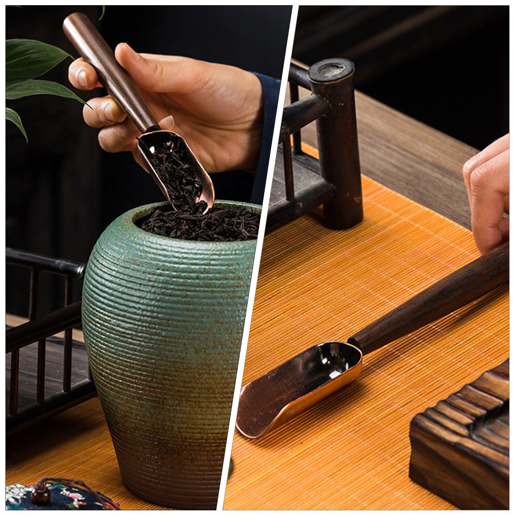 Coffee Tea And Leaf - ヴィンテージ風木製ロングハンドルティースプーン、茶葉、塩、コーヒー、小麦粉、砂糖、粉ミルクなど多用途に使える家庭用ティースプーン