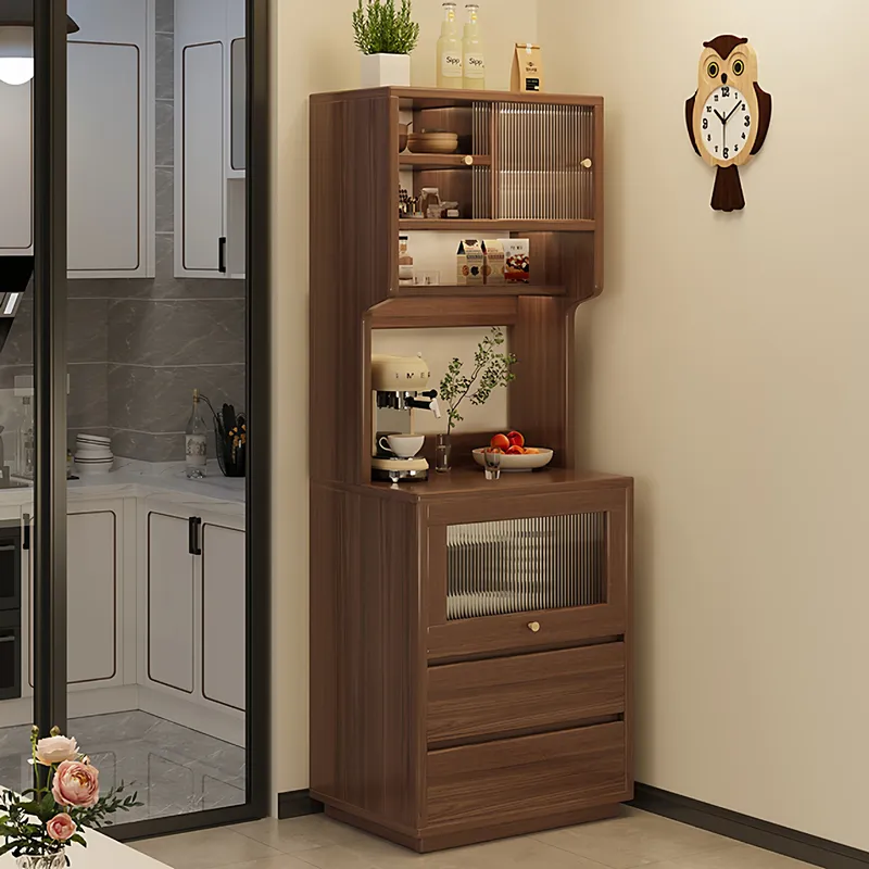 Coffee Tea Unit - 壁掛け式ダイニングサイドキャビネット収納ユニット、リビングルームキッチンバーティーコーヒーステーション用、棚と引き出し付き、アンティーク調