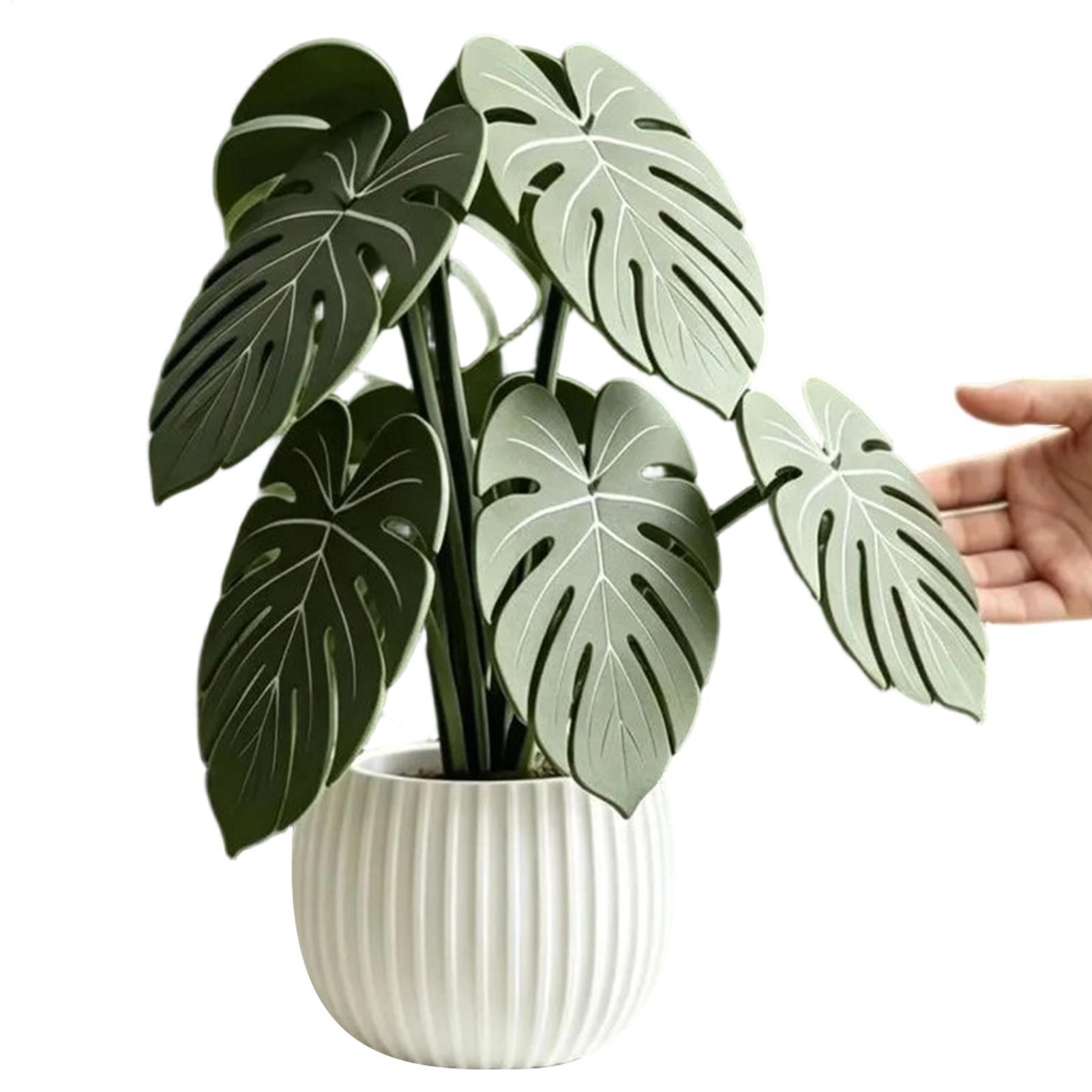 Coffee Tea And Leaf - 人工葉コースター フェイクグリーンプラント カップマット テーブルプレースマット ティーコーヒーマグホルダー ホームキッチンオフィス装飾