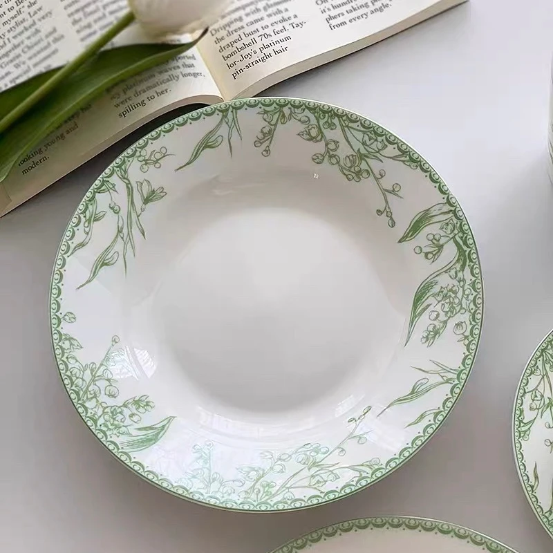 植物モチーフの陶磁器コーヒーセット、スズラン柄のマグカップと - Valley Tea And Coffee のレビューと価格