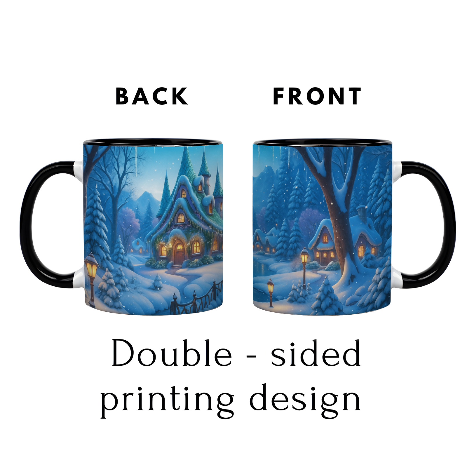 冬のワンダーランドセラミックマグカップ（雪のコテージと川の風 - Coffee Or Tea Please のレビューと価格