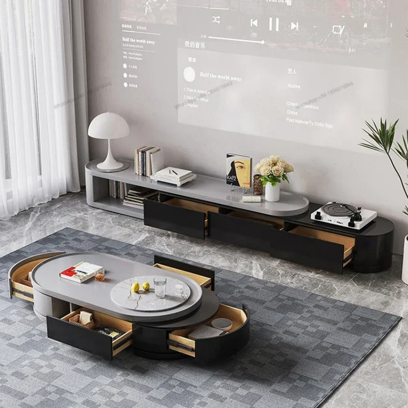 ライトラグジュアリーロックプレートティーテーブル、テレビキャ - Coffee Tea Unit のレビューと価格