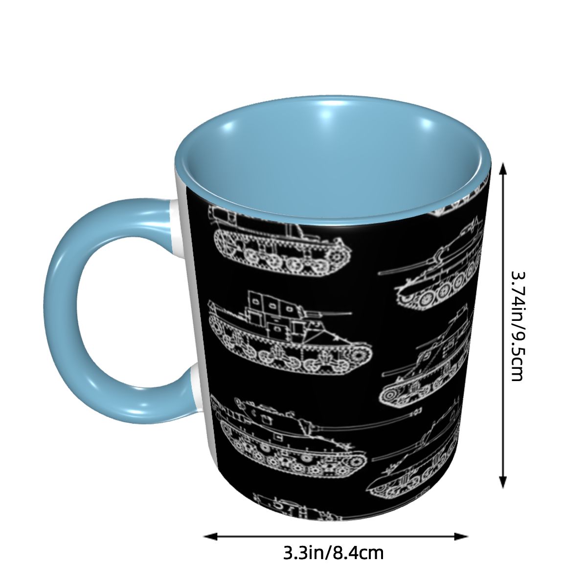 第二次世界大戦のアメリカ戦車柄マグカップ 面白いセラミック製 - Coffee Tea World のレビューと価格