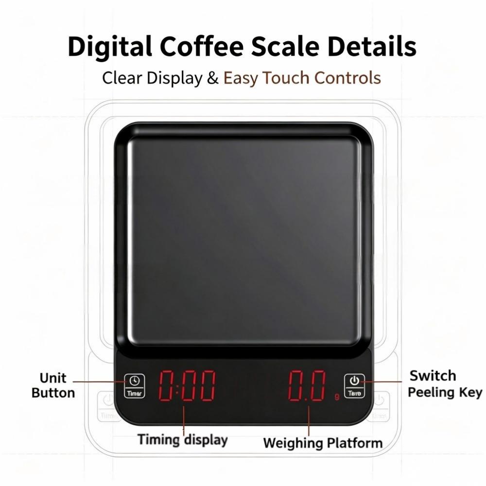 3kg/0.1g高精度デジタルコーヒースケール、LEDポータ - Coffee & Tea Garden Lincoln Menu のレビューと価格