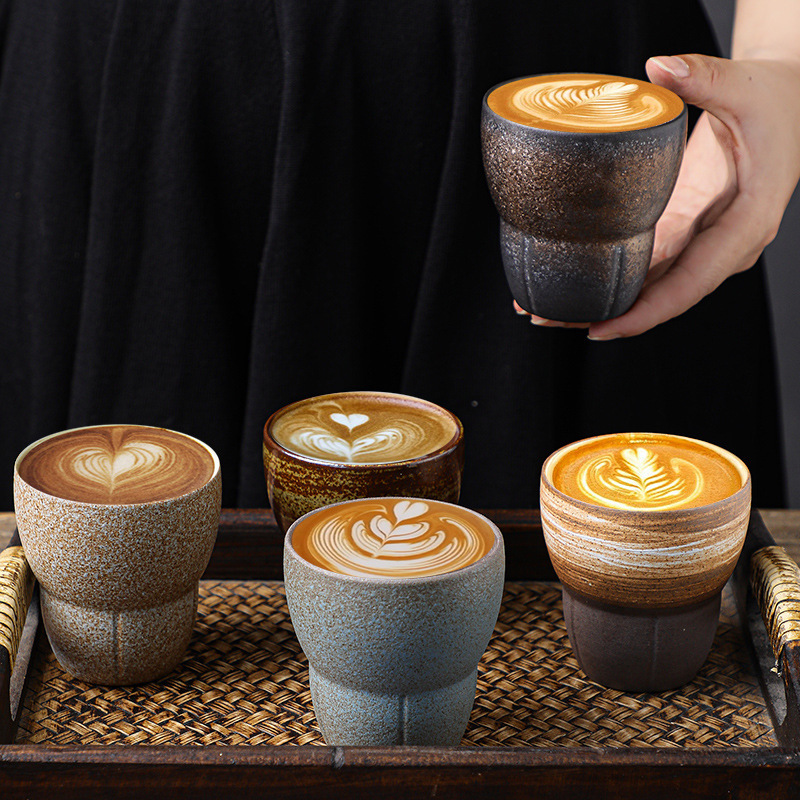 和風ラフ陶器エスプレッソカップレトロセラミックカンフーティー - Coffee Tea Japan のレビューと価格