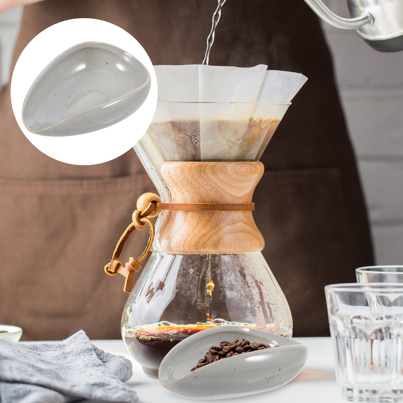 セラミック製コーヒー豆トレイ、計量カップ、豆・茶葉用計量皿、 - Coffee Tea And Leaf のレビューと価格