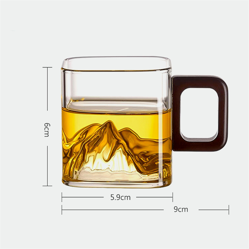 小容量110ml 山岳景観柄 底面スクエア ラテグラス コー - Coffee Tea Japan のレビューと価格