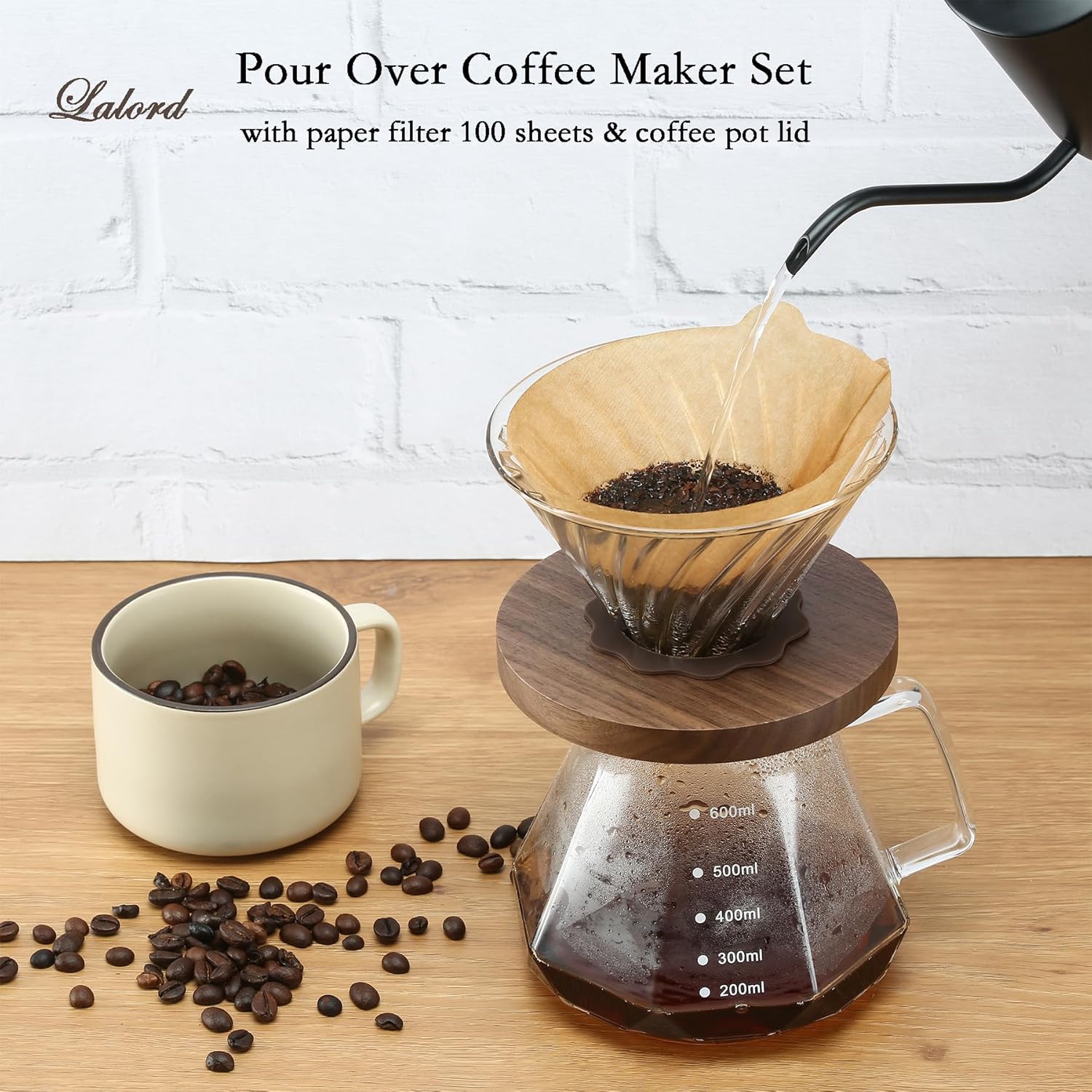 マグパイガラスコーヒーポット V60フィルターカップセット用 - Coffee And Tea Glass のレビューと価格