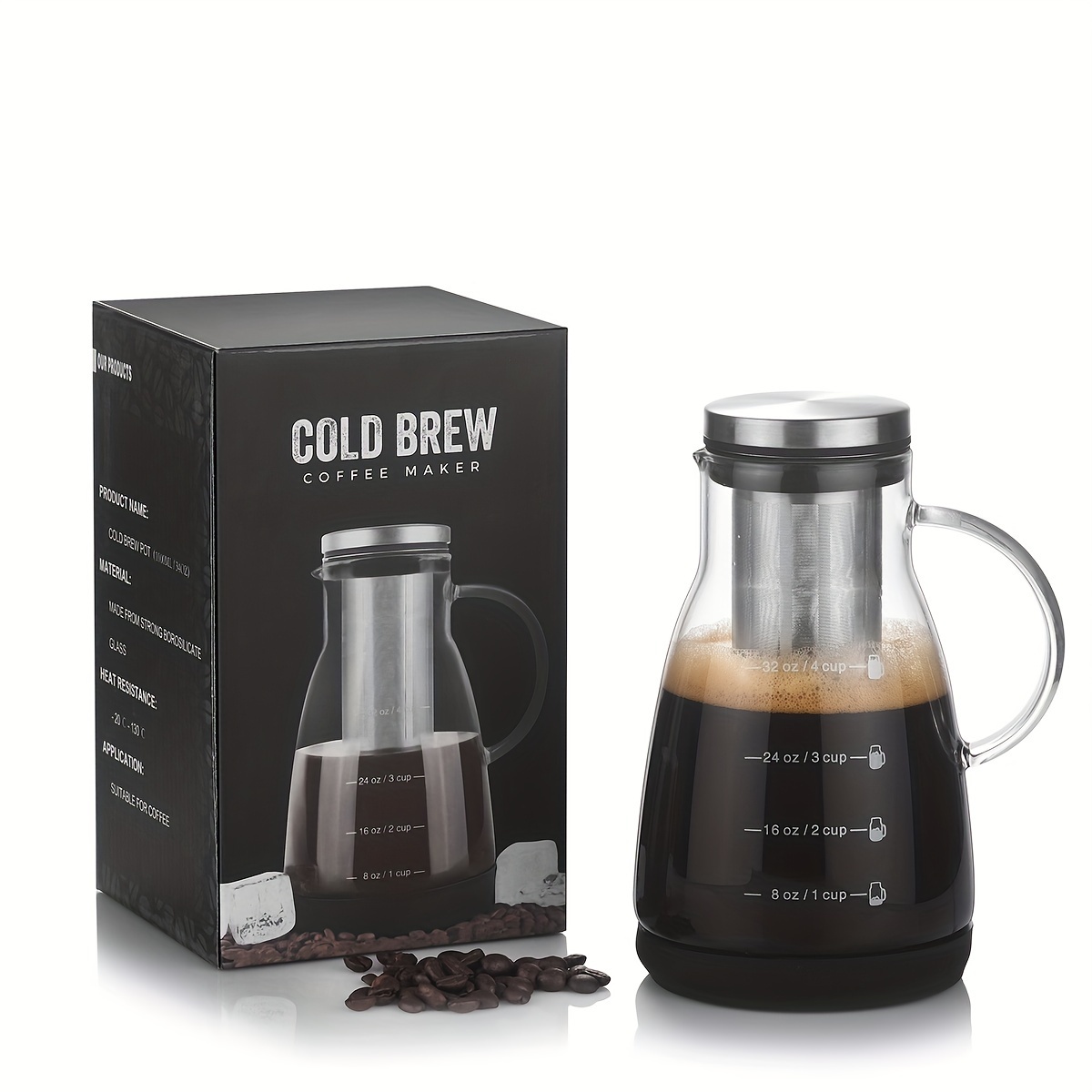 24オンス クラシックガラス製コールドブリューコーヒーピッチ - Coffee And Tea Glass のレビューと価格