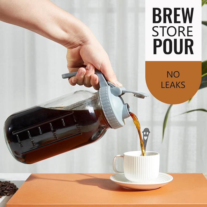 コールドブリューコーヒーメーカージャー 64オンス、厚いガラ - Coffee & Tea Garden Lincoln Menu のレビューと価格