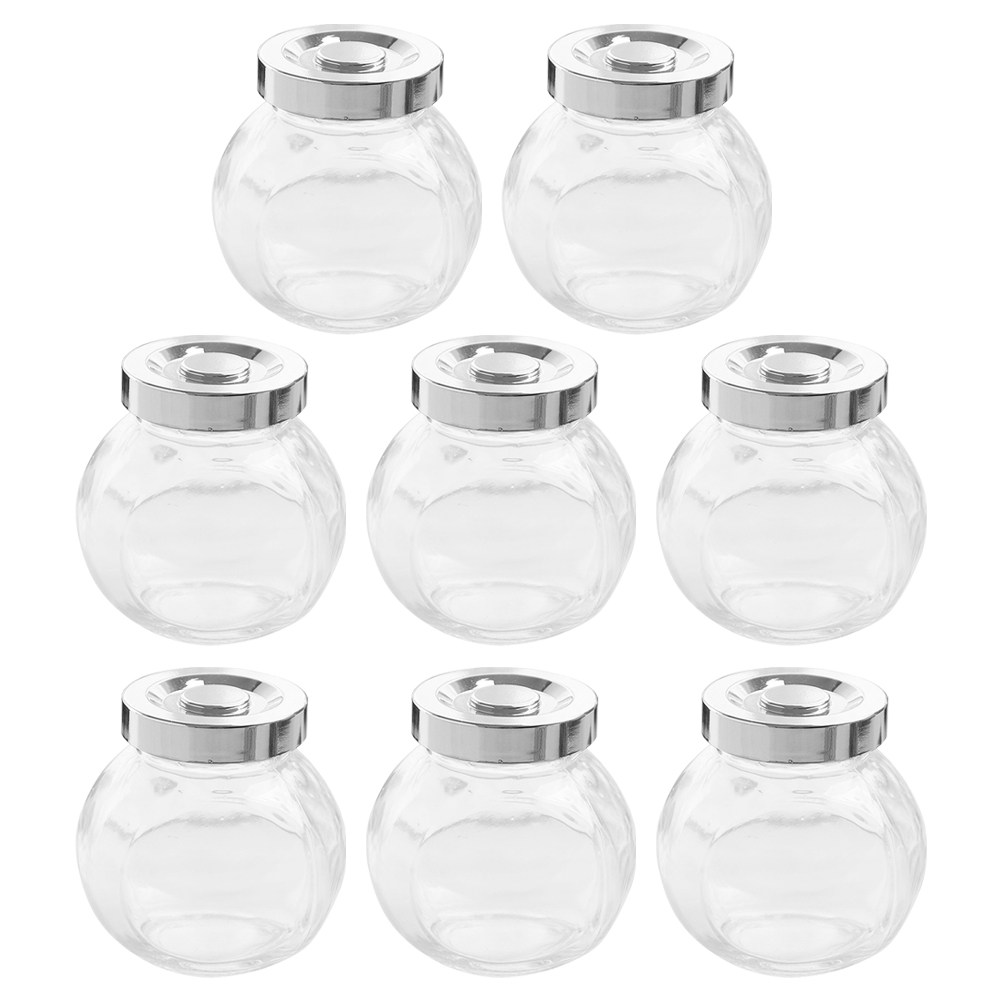 8個入り軽量ポータブルガラス保存容器 透明密閉キャニスター  - Coffee And Tea Glass のレビューと価格