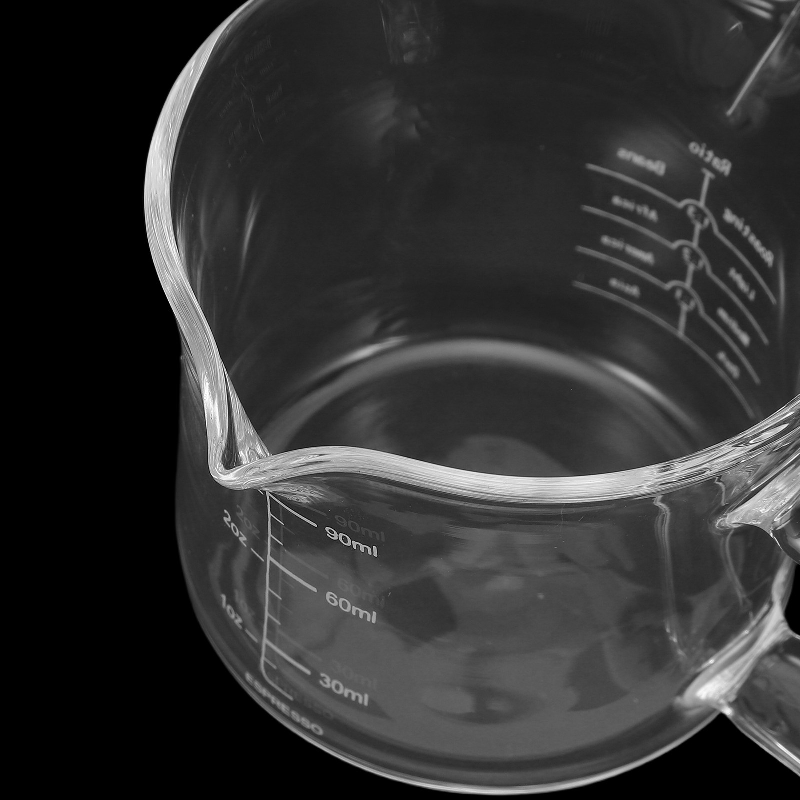 二重注ぎ口付きのガラス製計量カップ 100ml。エスプレッソ - Coffee And Tea Glass のレビューと価格