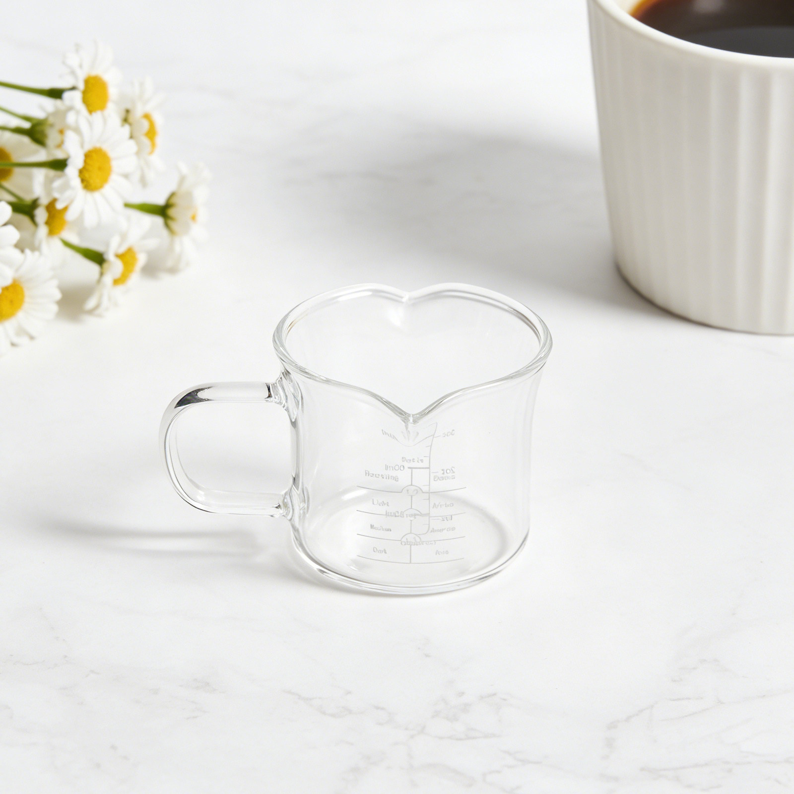 二重注ぎ口付きのガラス製計量カップ 100ml。エスプレッソ - Coffee And Tea Glass のレビューと価格